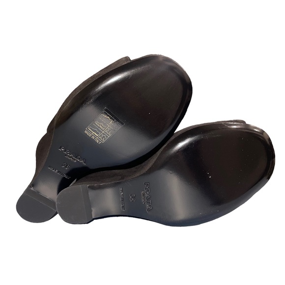 Prada Black Suede Wedge Bootie - Picture 5 of 6